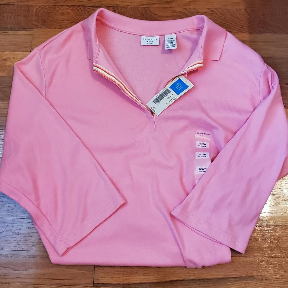 Covington Pink V-Neck Top NWT
